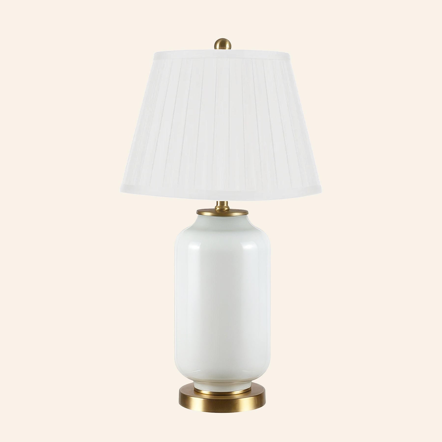 26” Penelope White Glass Table Lamp | Table Lamp by Kevin Francis Design