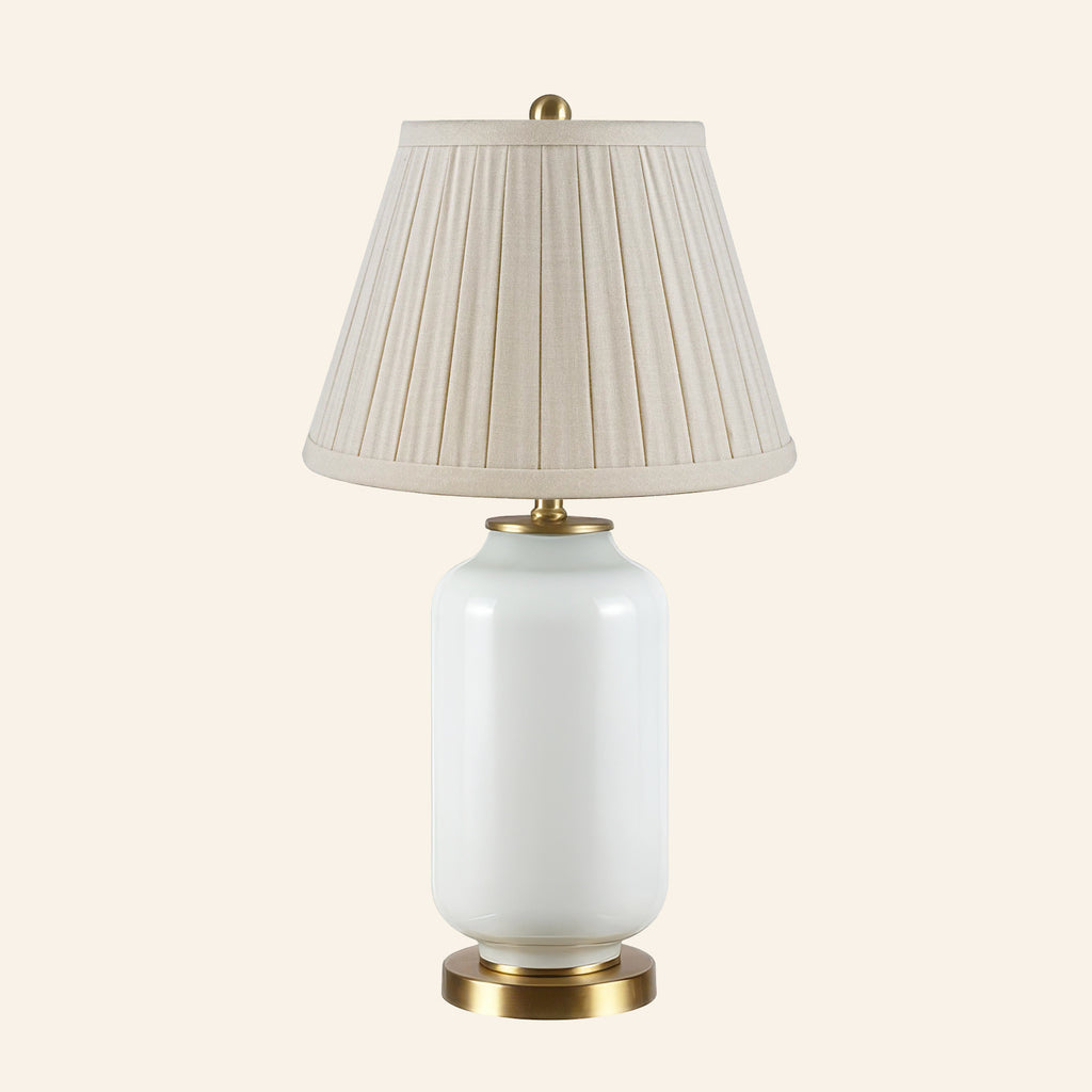 26” Penelope White Glass Table Lamp | Table Lamp by Kevin Francis Design
