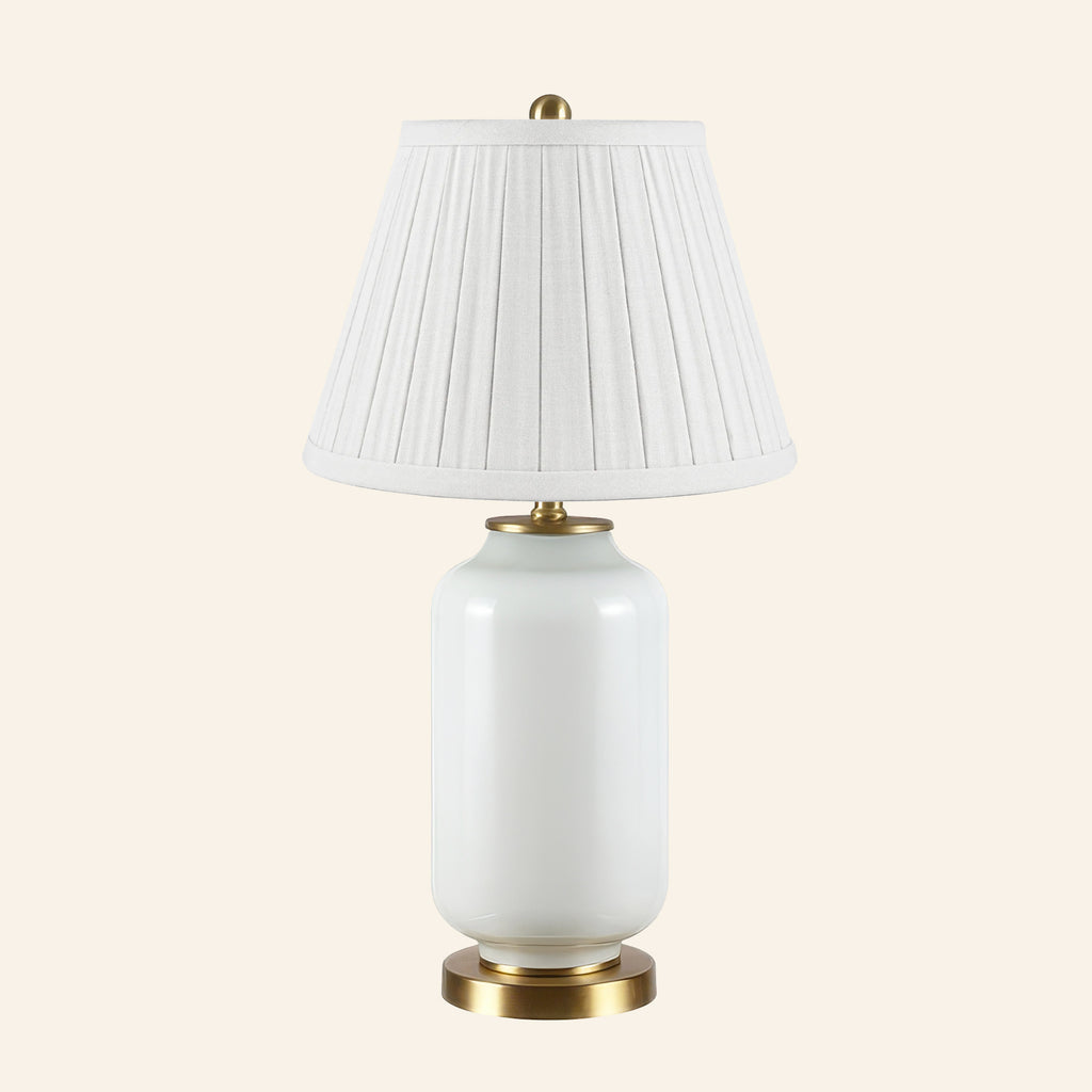 26” Penelope White Glass Table Lamp | Table Lamp by Kevin Francis Design