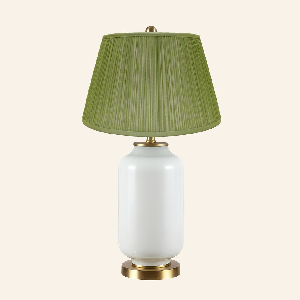 26” Penelope White Glass Table Lamp | Table Lamp by Kevin Francis Design
