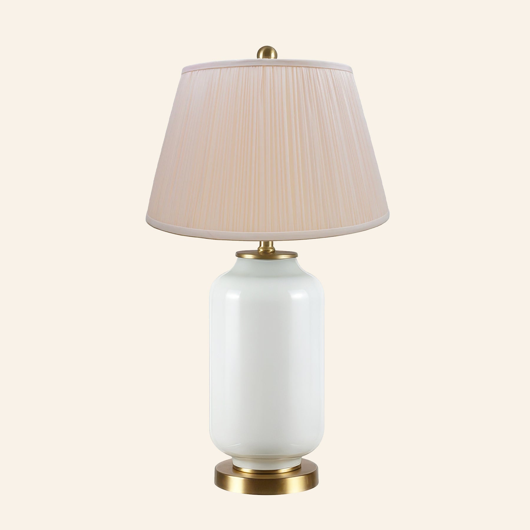 26” Penelope White Glass Table Lamp | Table Lamp by Kevin Francis Design