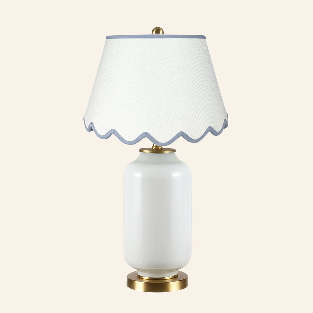 26” Penelope White Glass Table Lamp | Table Lamp by Kevin Francis Design