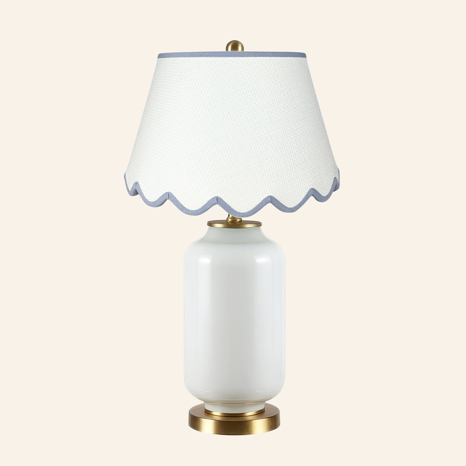 26” Penelope White Glass Table Lamp | Table Lamp by Kevin Francis Design