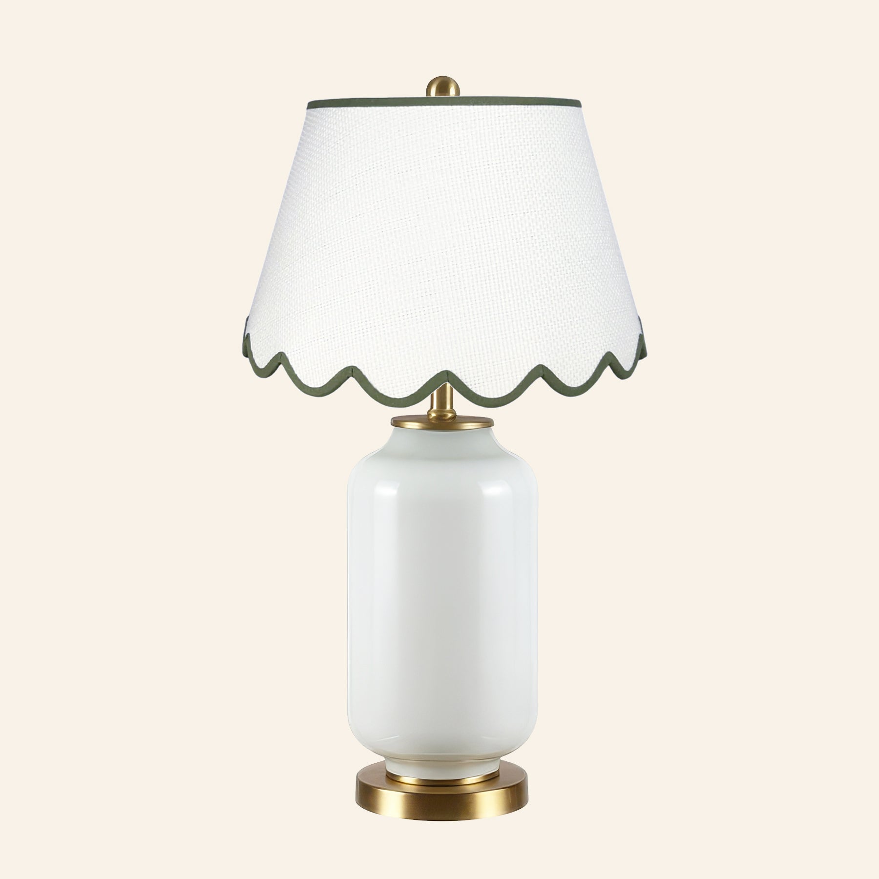 26” Penelope White Glass Table Lamp | Table Lamp by Kevin Francis Design