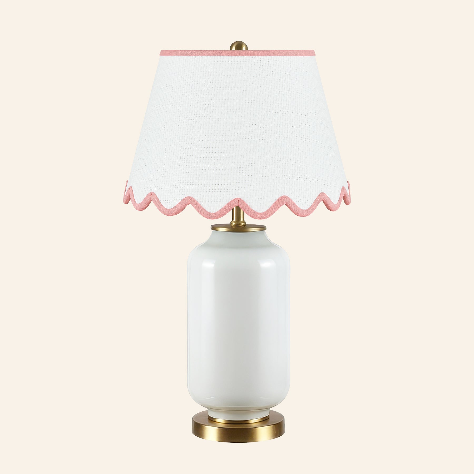 26” Penelope White Glass Table Lamp | Table Lamp by Kevin Francis Design