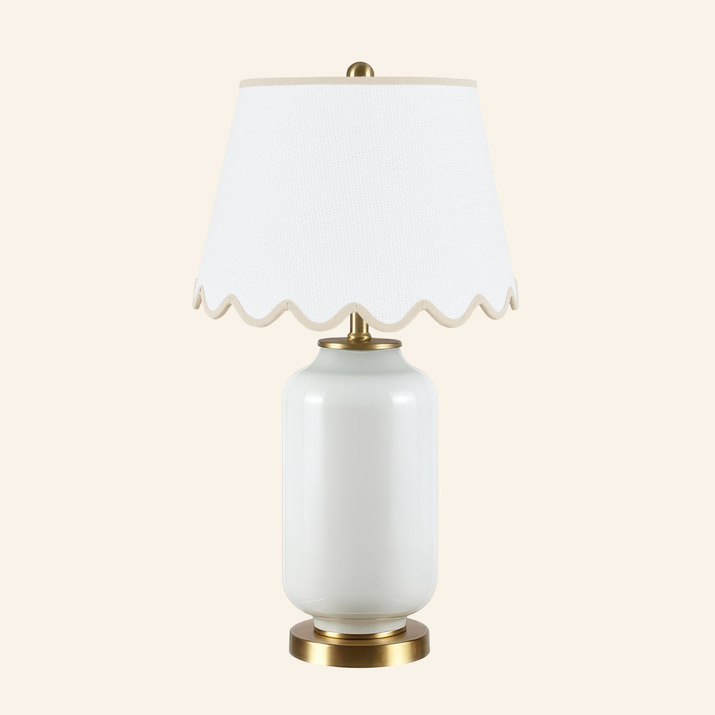 26” Penelope White Glass Table Lamp | Table Lamp by Kevin Francis Design
