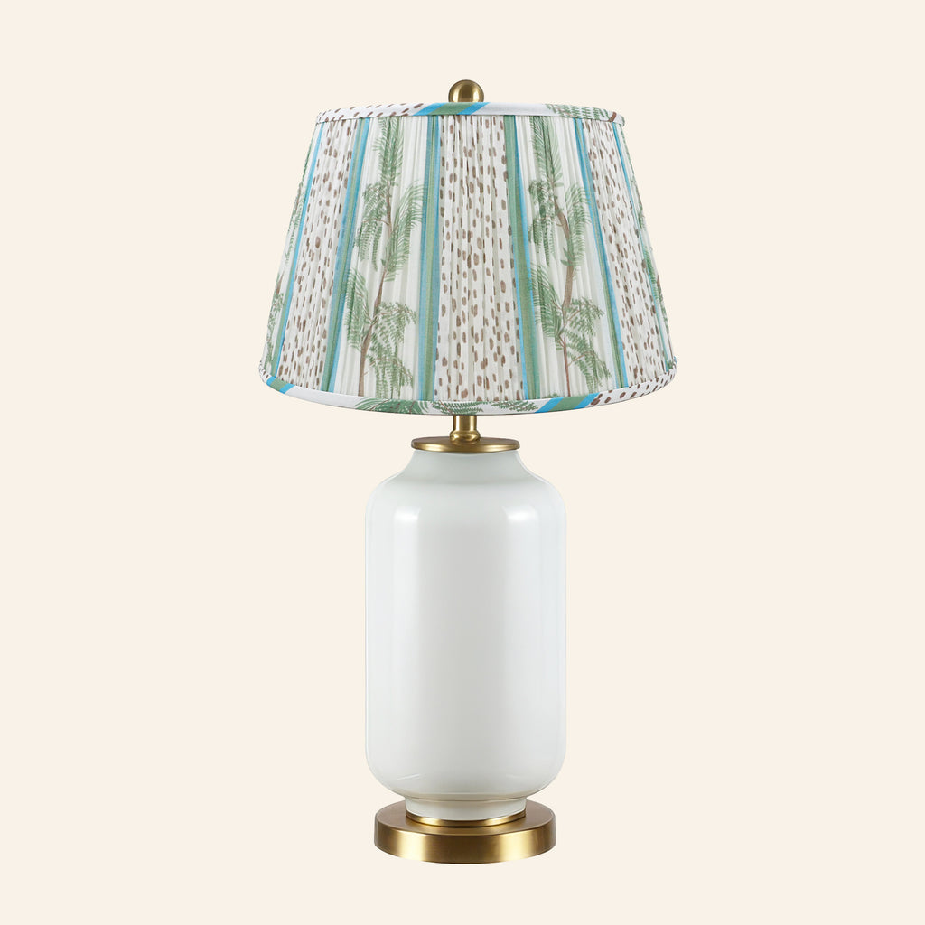 26” Penelope White Glass Table Lamp | Table Lamp by Kevin Francis Design