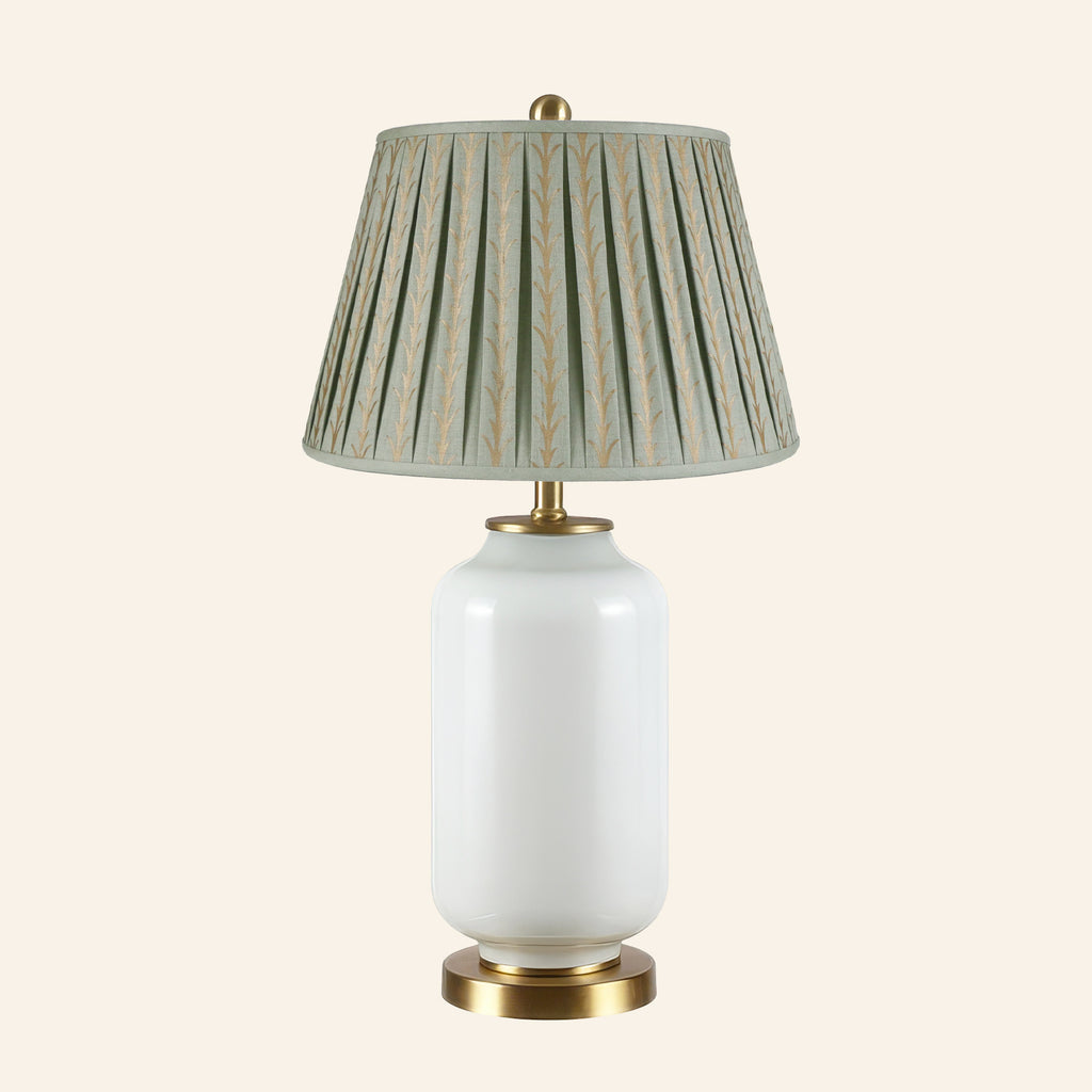 26” Penelope White Glass Table Lamp | Table Lamp by Kevin Francis Design