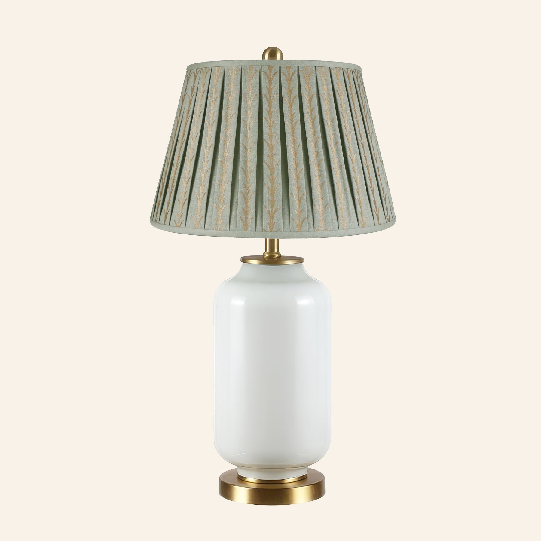 26” Penelope White Glass Table Lamp | Table Lamp by Kevin Francis Design