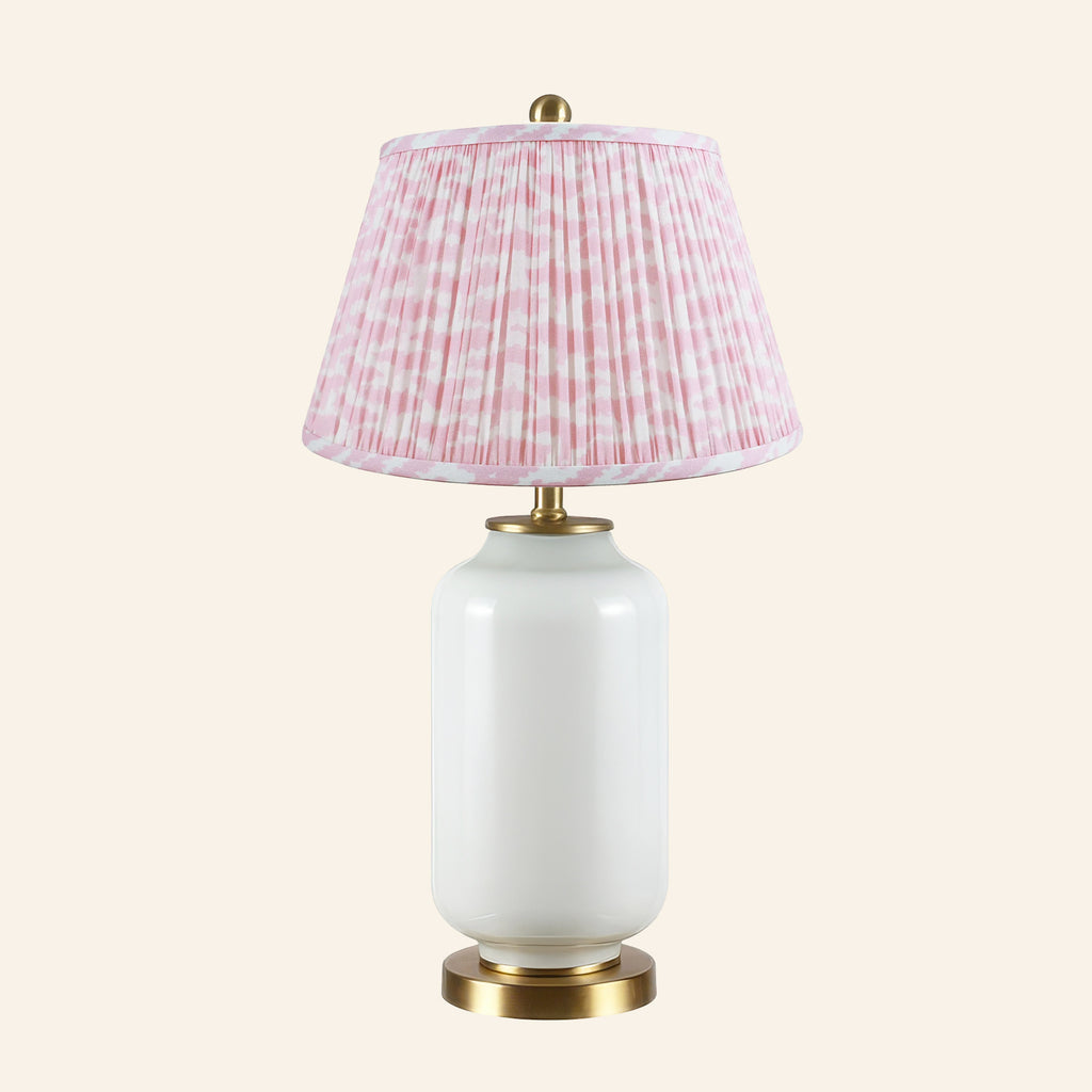 26” Penelope White Glass Table Lamp | Table Lamp by Kevin Francis Design