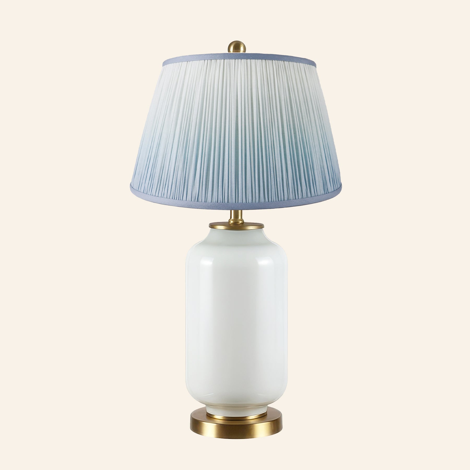 26” Penelope White Glass Table Lamp | Table Lamp by Kevin Francis Design