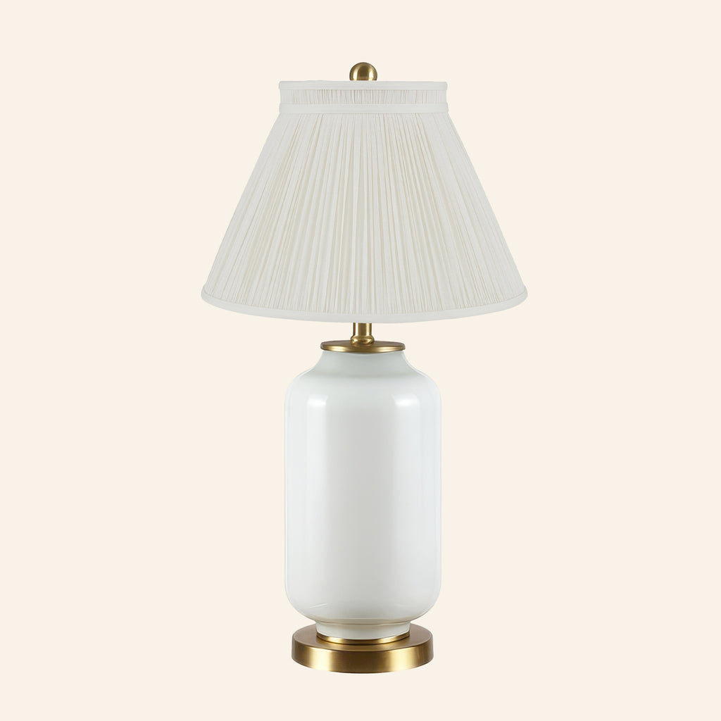 26” Penelope White Glass Table Lamp | Table Lamp by Kevin Francis Design