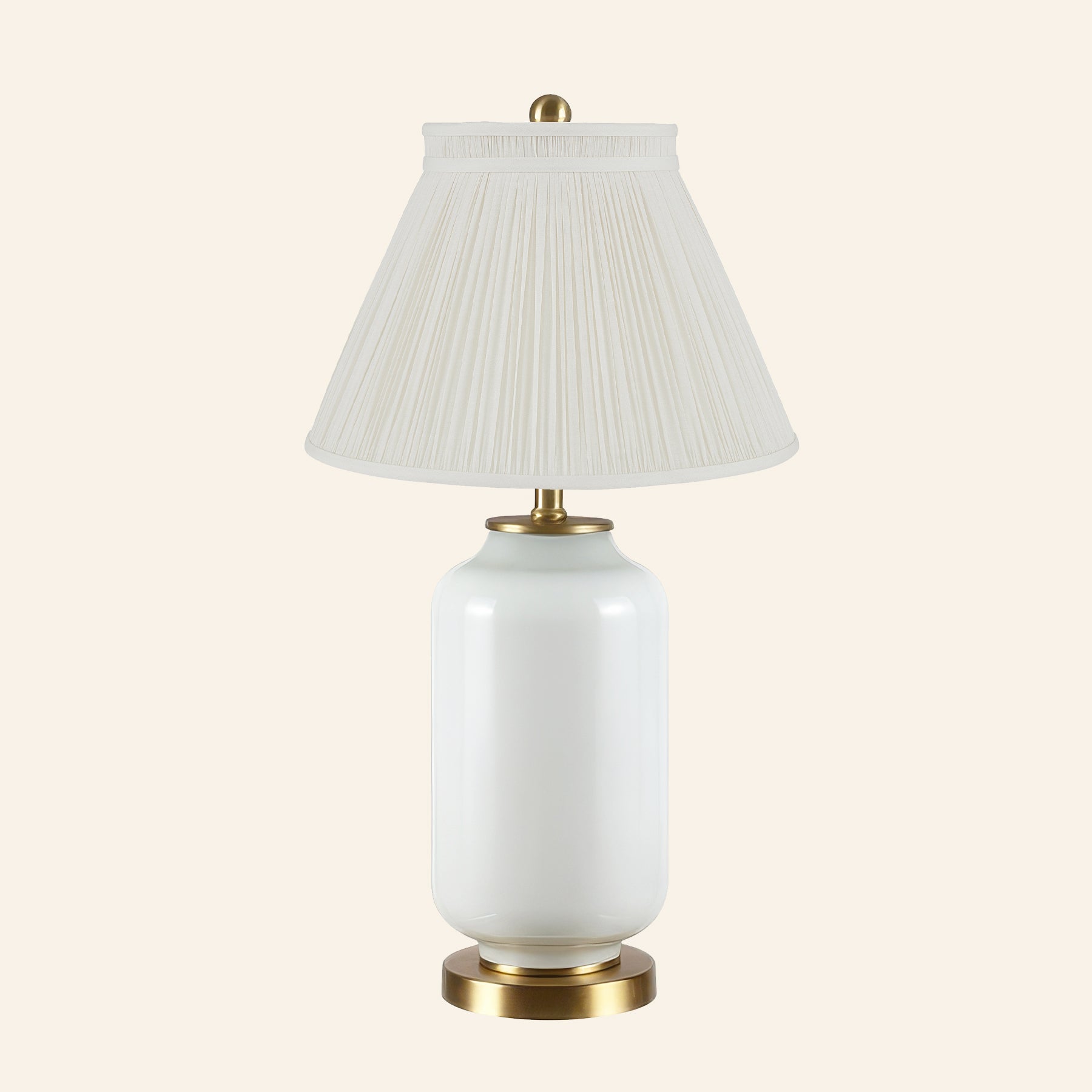 26” Penelope White Glass Table Lamp | Table Lamp by Kevin Francis Design