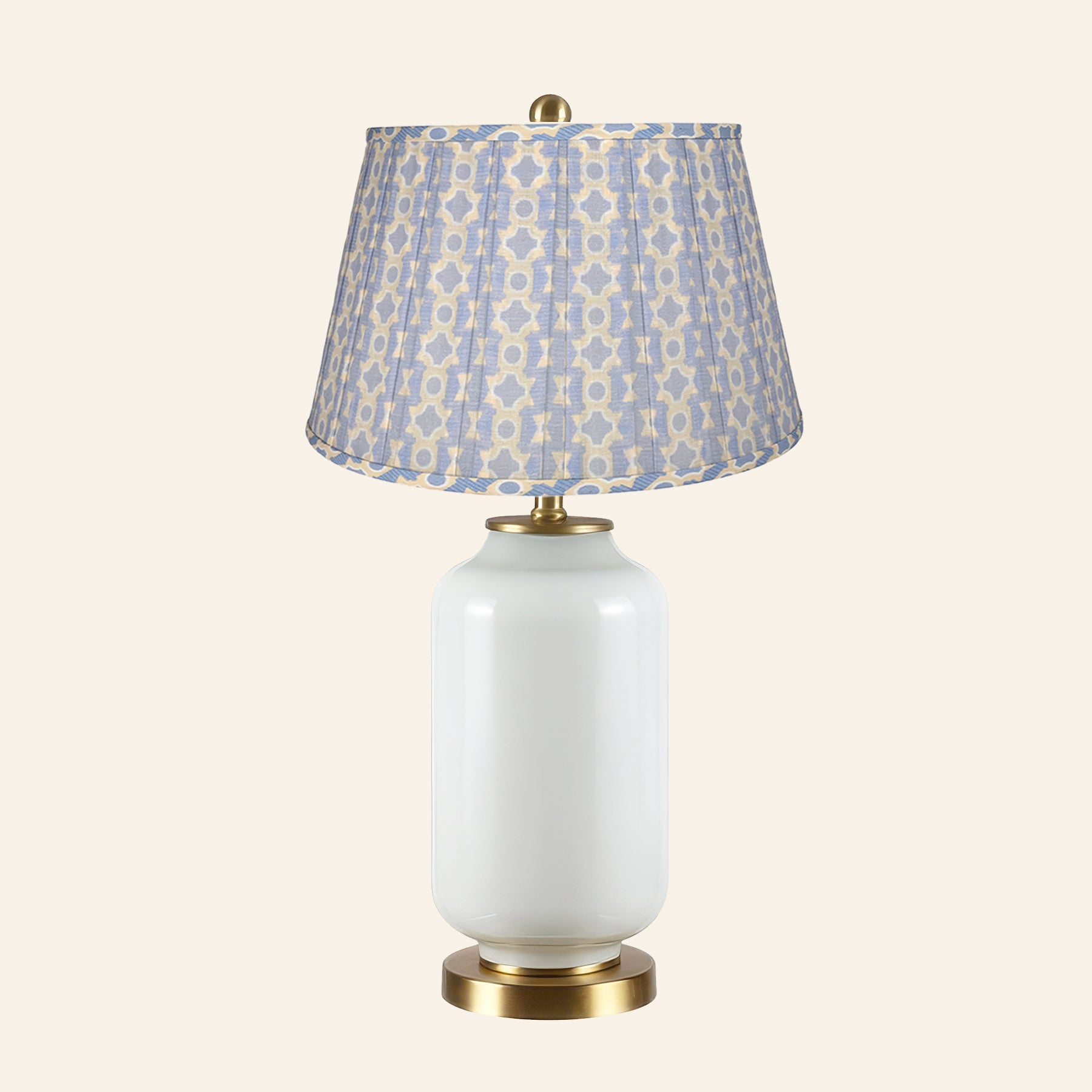 26” Penelope White Glass Table Lamp | Table Lamp by Kevin Francis Design