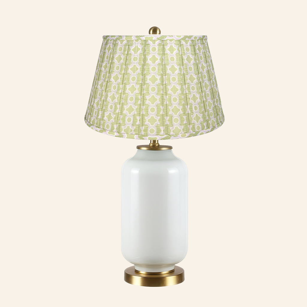 26” Penelope White Glass Table Lamp | Table Lamp by Kevin Francis Design