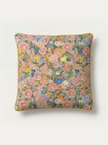 Contrado Petunia Meadow floral down throw pillow with colorful petunia flower design on soft cushion.