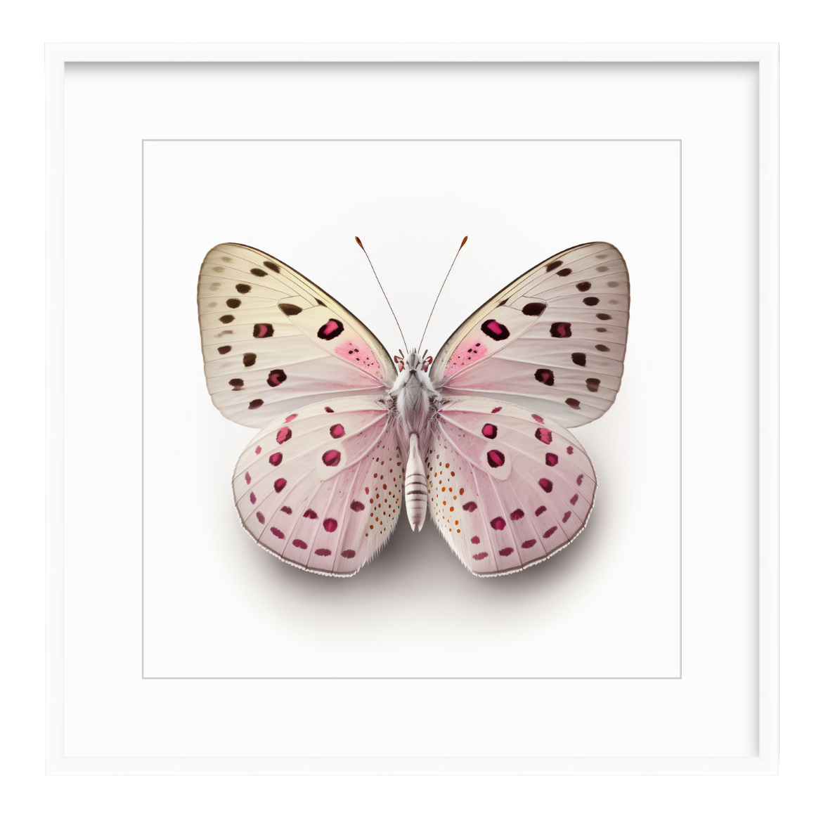 Pink Butterfly Shadow Box Fine Art Print by Kevin Francis Design | Luxury Area Rugs & Home Decor