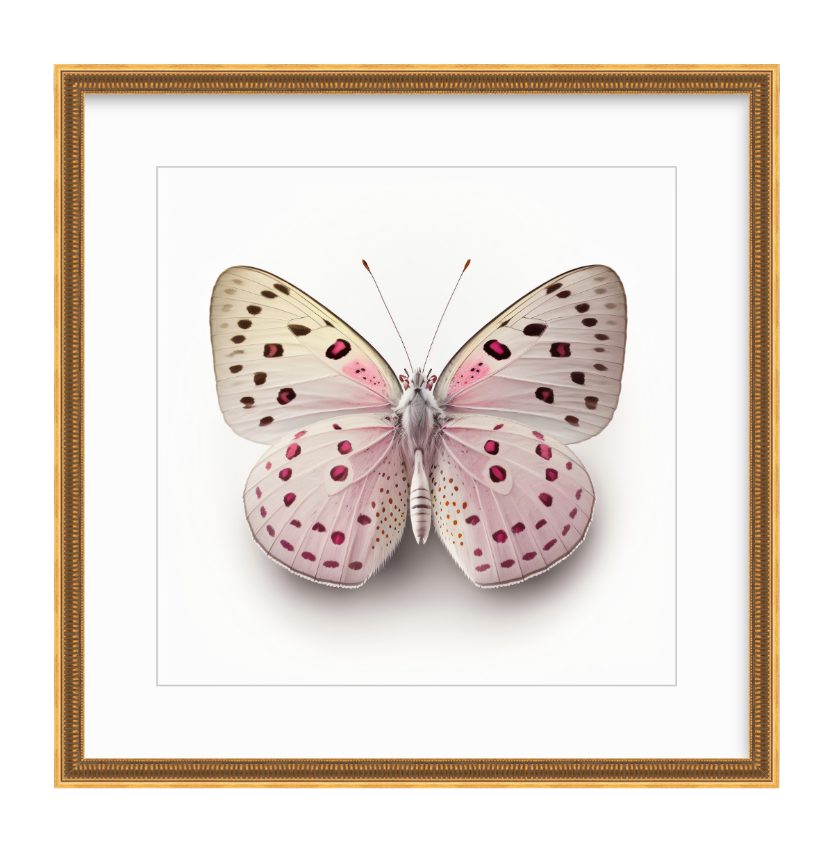 Pink Butterfly Shadow Box Fine Art Print by Kevin Francis Design | Luxury Area Rugs & Home Decor