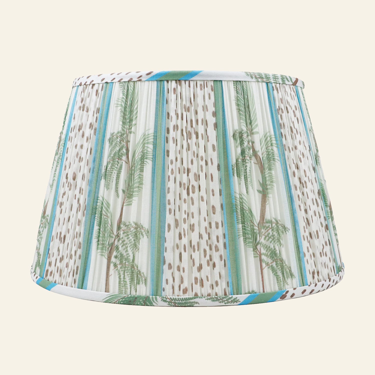 Pinehurst Blue & Green Printed Pleated Lamp Shade | Lamp Shade by Kevin Francis Design