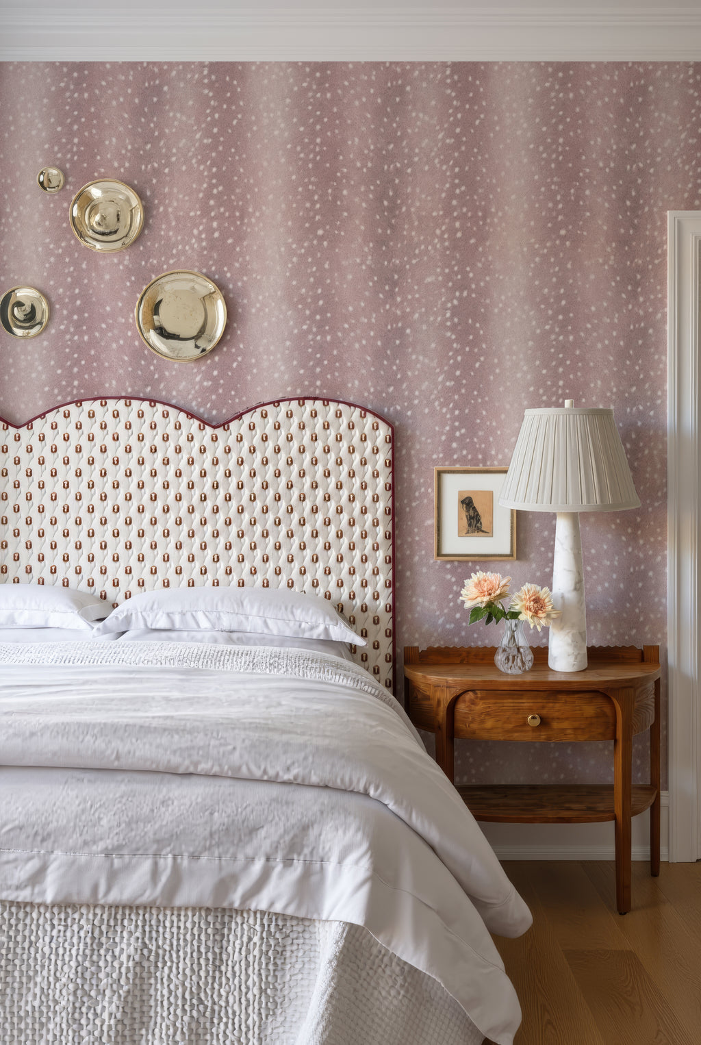 Wilde Spotted Antelope Hide Wallpaper – Quartz Pink by Kevin Francis Design | Luxury Area Rugs & Home Decor