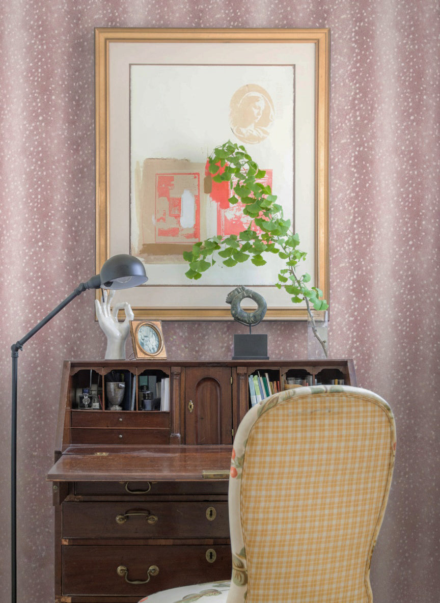 Wilde Spotted Antelope Hide Wallpaper – Quartz Pink by Kevin Francis Design | Luxury Area Rugs & Home Decor