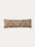 Contrado Primrose Meadow floral lumbar bolster cushion, extra long bolster pillow with colorful floral pattern and plush fabric.