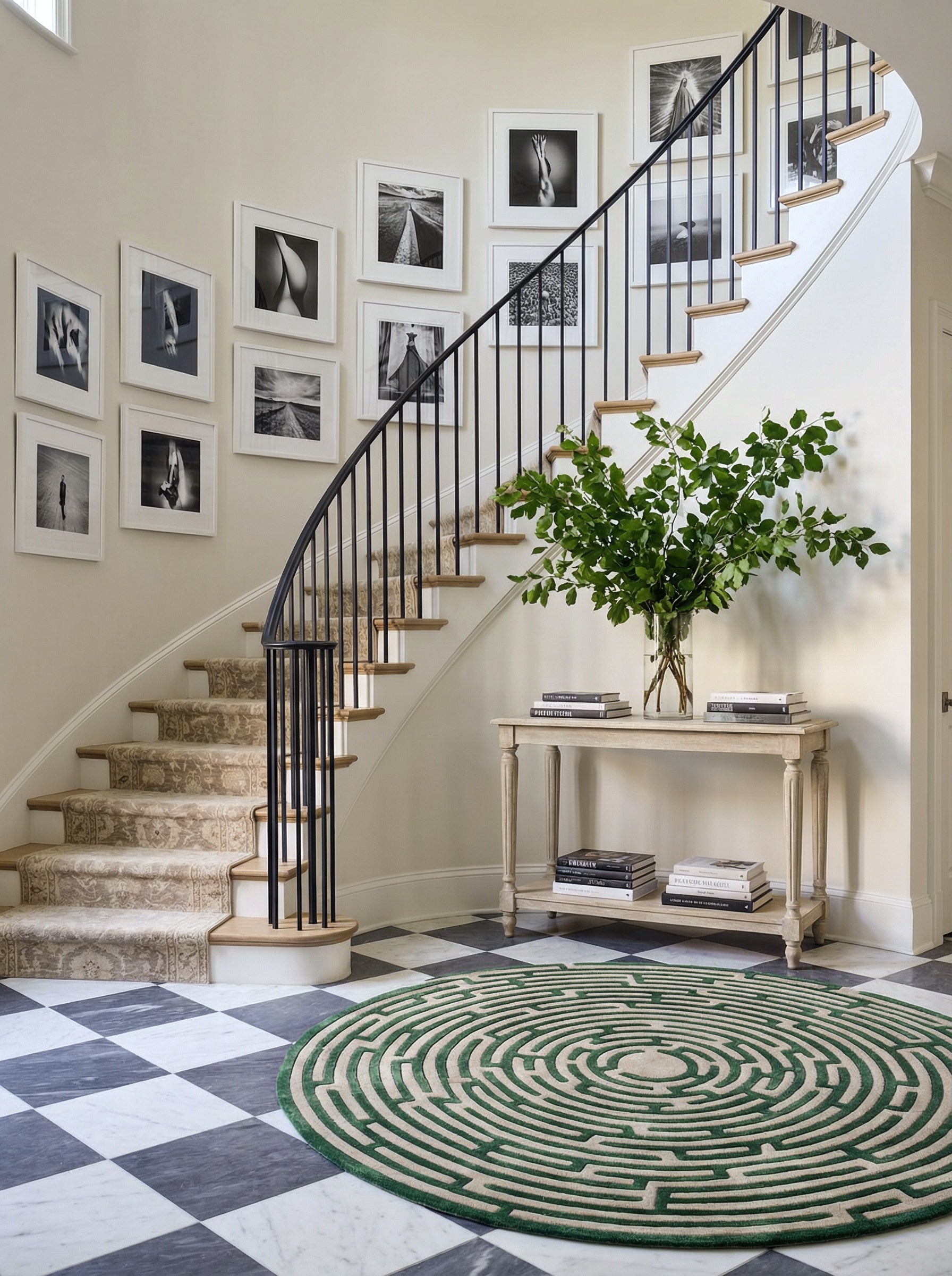 Round Amiens Hand-Tufted Maze Rug