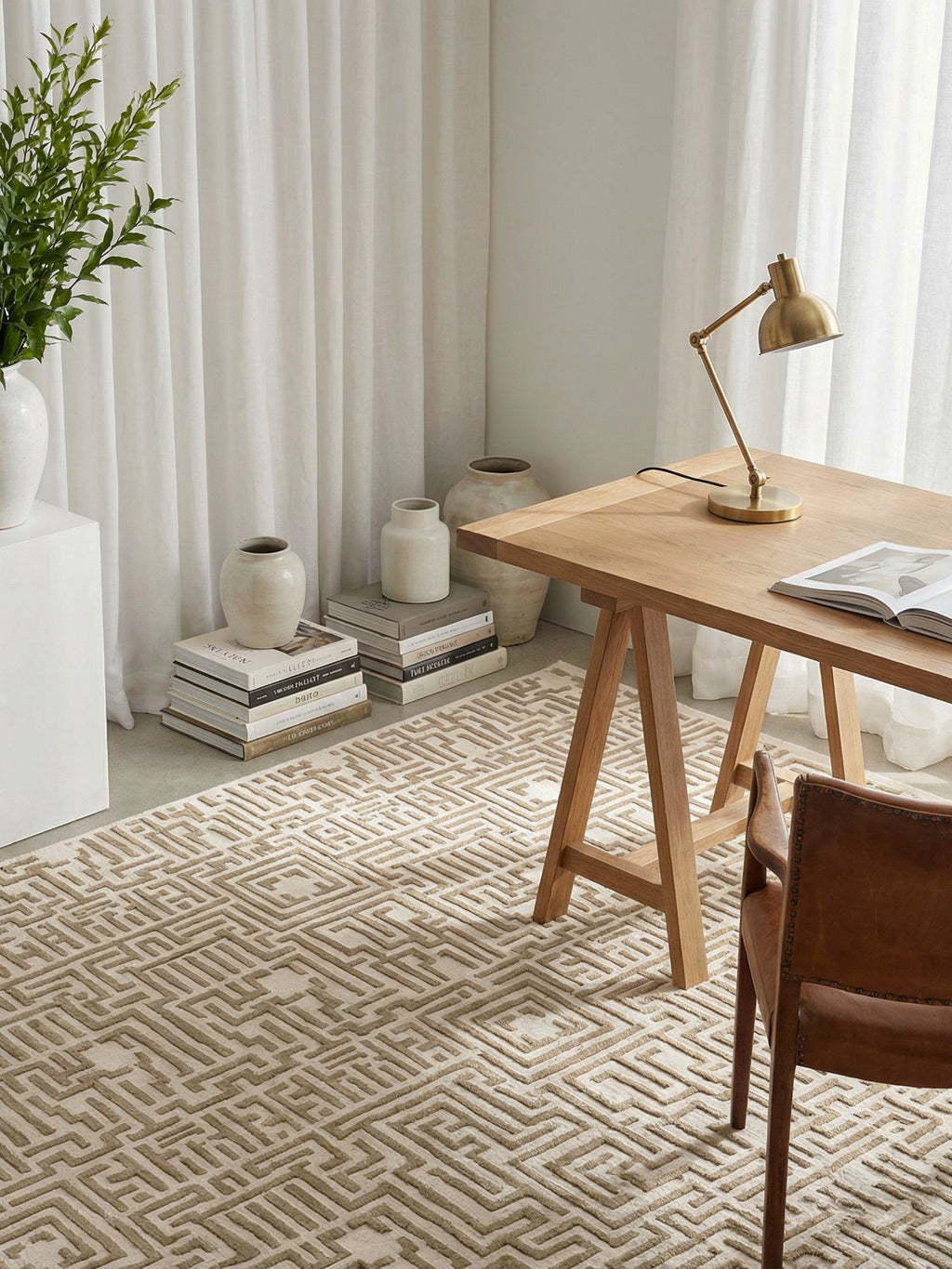 Theseus Hand-Tufted Maze Rug