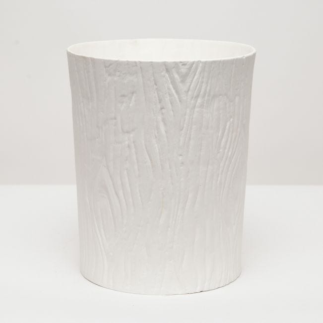 Burma White Porcelain Wastebasket by Kevin Francis Design | Luxury Home Decor
