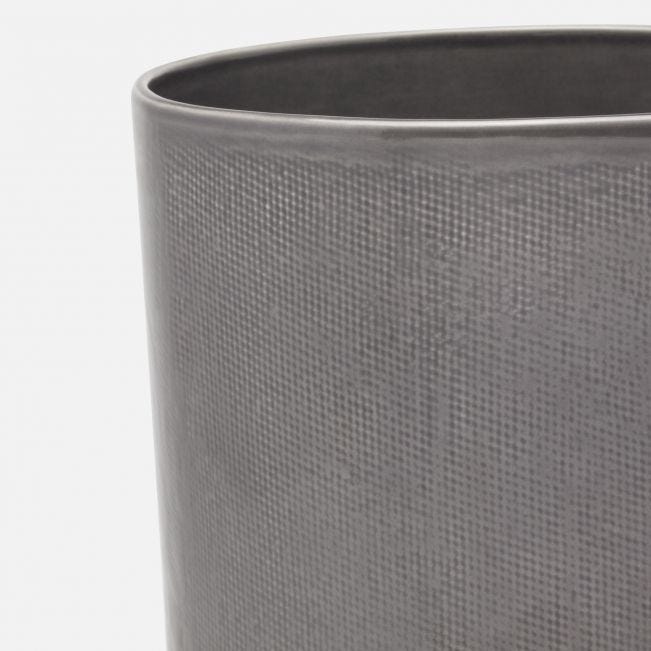 Cordoba Grey Ceramic Wastebasket by Kevin Francis Design | Luxury Home Decor