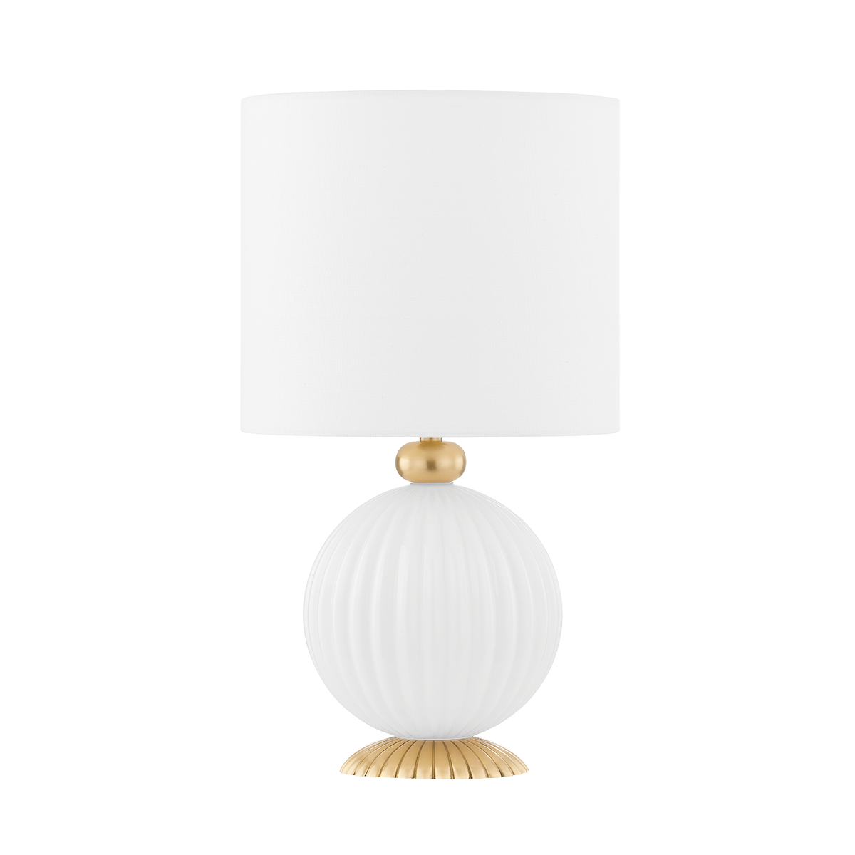 Vera White & Gold Ribbed Table Lamp by Kevin Francis Design | Atlanta Interior Designer | Luxury Home Decor