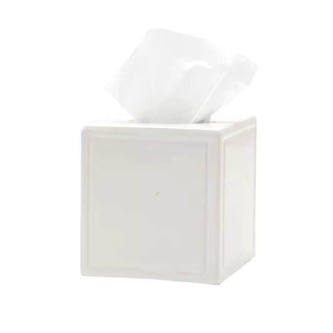 Gloss White Ceramic Tissue Box Cover by Kevin Francis Design | Luxury Home Decor