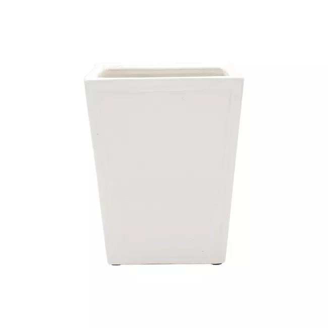 Gloss White Ceramic Wastebasket by Kevin Francis Design | Luxury Home Decor