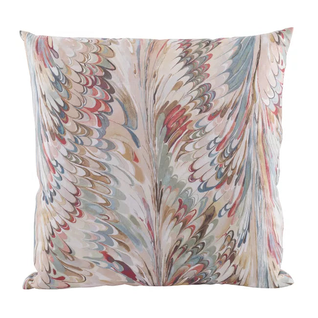22" Taplow Multicolor Marbleized Throw Pillow by Kevin Francis Design | Luxury Home Decor