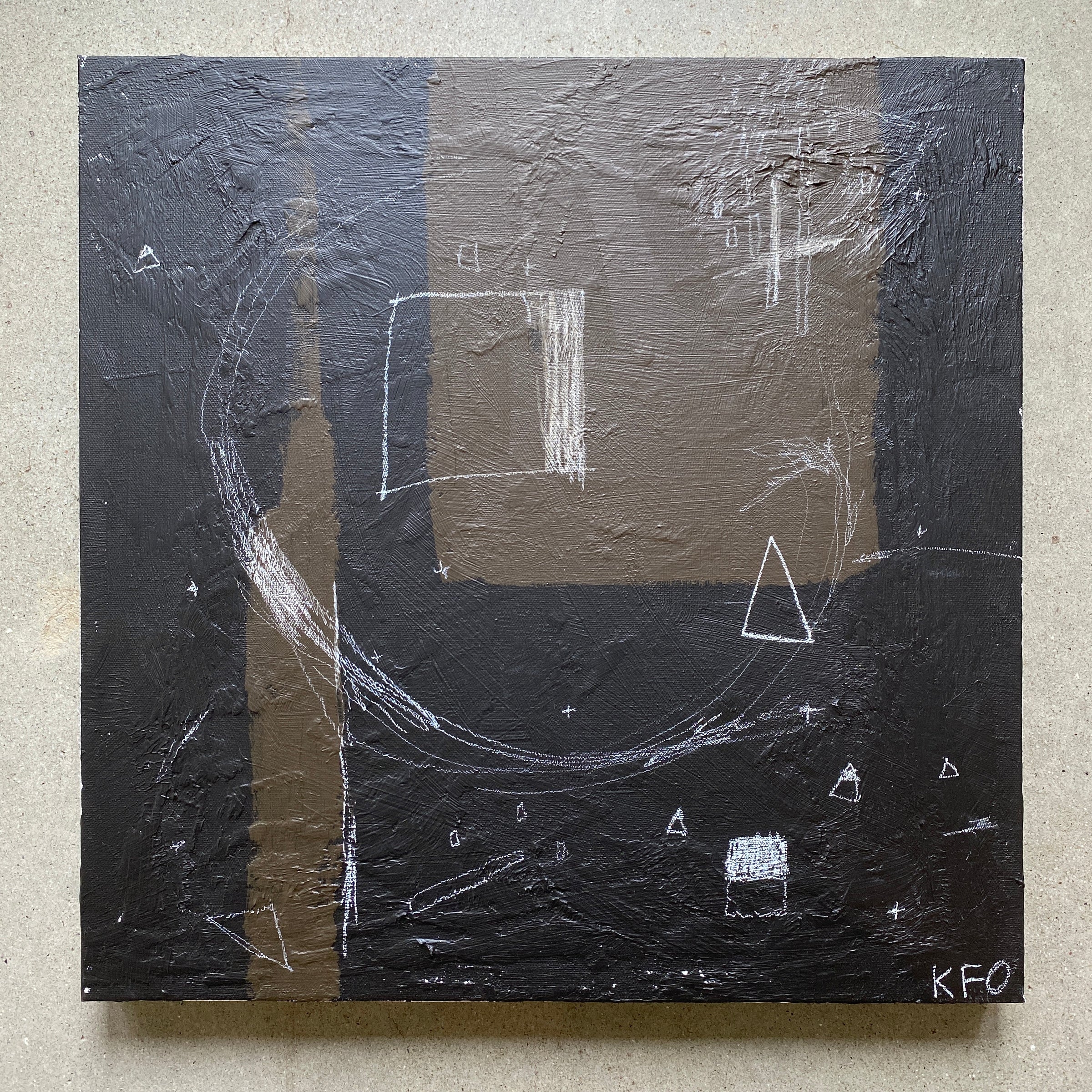 Noir I 20x20 Black Abstract Painting By Kevin Francis Ogara Kevin