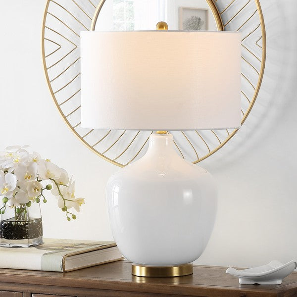 Large White Glass Genie Table Lamp by Kevin Francis Design | Luxury Home Decor