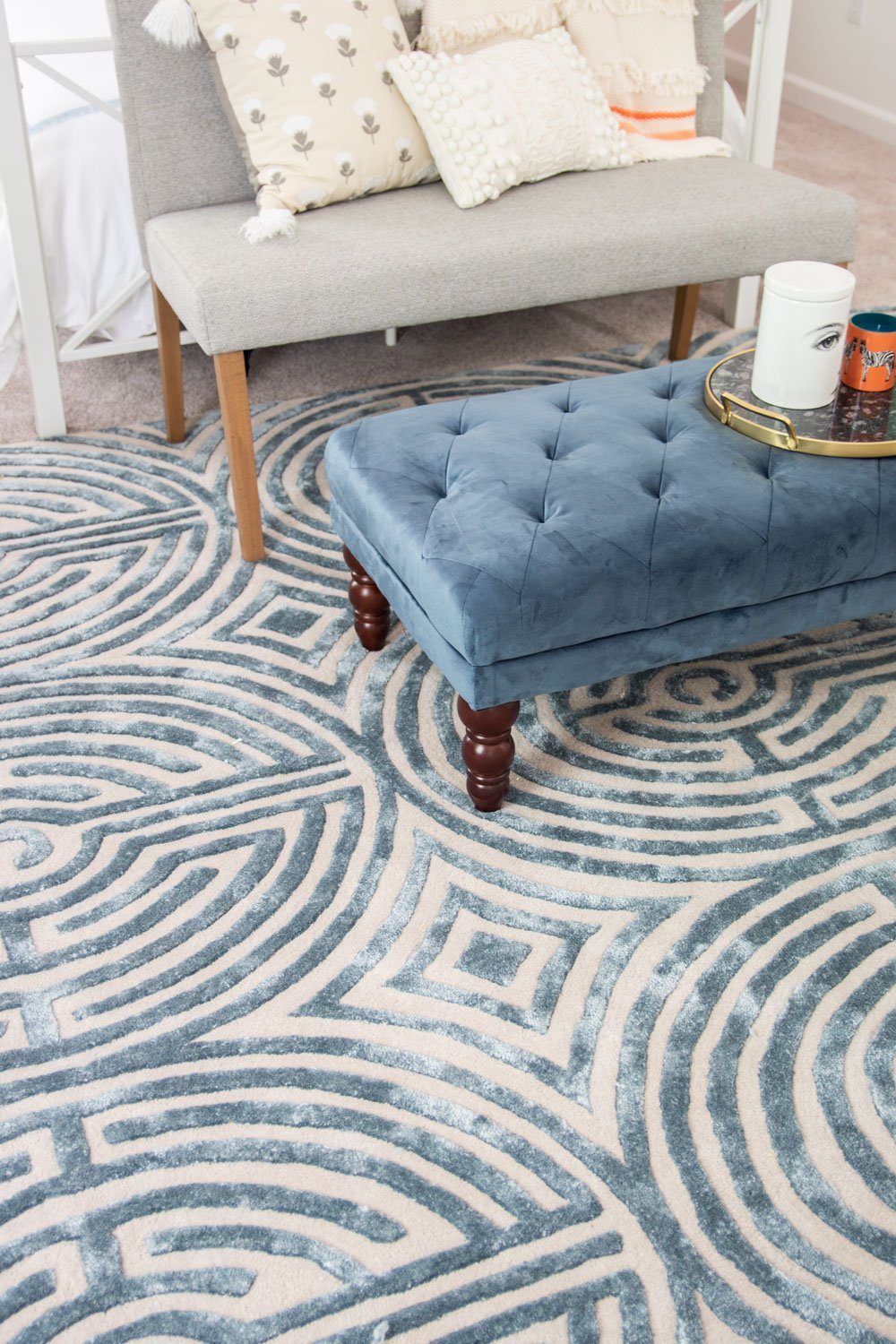 Lucca Hand-Tufted Maze Area Rug - Kevin Francis Design