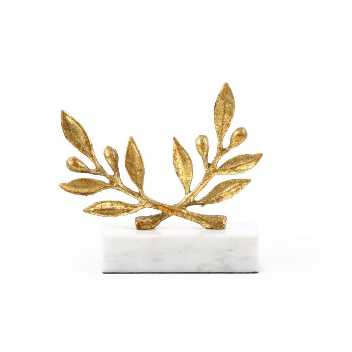 Gold Olive Statue With Marble Base by Kevin Francis Design | Luxury Home Decor