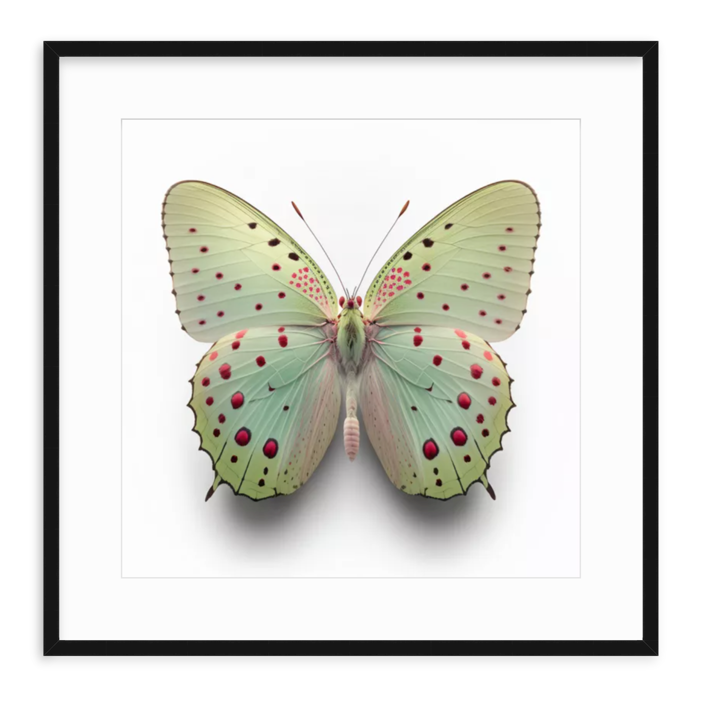 Green Butterfly Shadow Box Fine Art Print by Kevin Francis Design | Atlanta Interior Designer | Luxury Home Decor